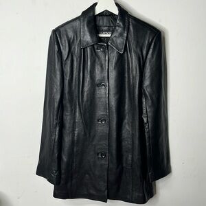 Kasper 100% Leather, very soft - Fully Lined Jacket Sz M side pockets EUC Black